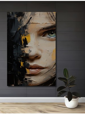 Teona Ahşap Yağlı Boya Görünümlü Kadın Portresi Ahşap Dekoratif Ev,antre,salon,ofis,mutfak,yatak Odası Tablo