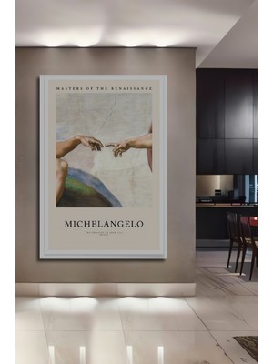 Teona Ahşap Yaratılışın Iki Eli Michelangelo Rönesans Sanat Ahşap Dekoratif Ev,antre,salon,ofis,mutfak Tablo