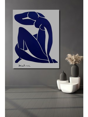 Teona Ahşap Matisse Mavisi Insan Figürü Soyut Sanat Ev,antre,salon,ofis,mutfak Tablosu Ahşap Dekoratif