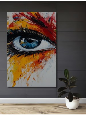 Teona Ahşap Büyüleyici Göz Yağlı Boya Görünümlü Soyut Sanat Ahşap Dekoratif Ev,antre,salon,ofis,mutfak Tablo