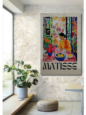 Teona Ahşap Matisse Esinlenmiş Sulu Boya Görünümlü Kadın ve Masalar Ahşap Dekoratif Ev,antre,salon,ofis Tablo