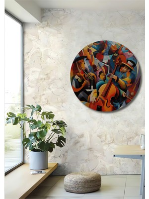 Teona Ahşap Modern Müzik Grubu Sulu Boya Görünümlü Ahşap Dekoratif Ev,antre,salon,ofis,mutfak,yatak Odası Tablo