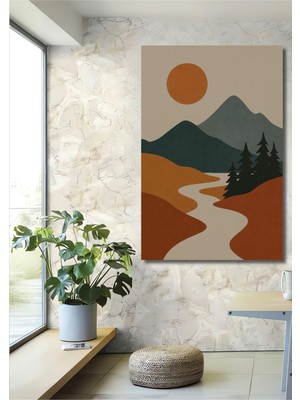 Teona Ahşap Büyülü Gün Batımı Manzarası Yağlı Boya Görünümlü Dekoratif Ahşap Ev,antre,salon,ofis,mutfak Tablo