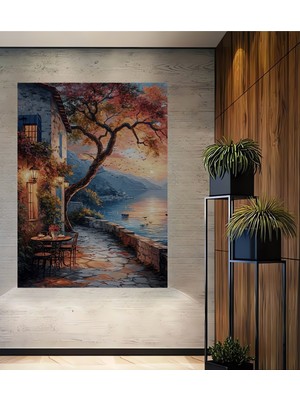 Teona Ahşap Akdeniz Esintisi Yağlı Boya Görünümlü Dekoratif Ahşap Ev,antre,salon,ofis,mutfak,yatak Odası Tablo