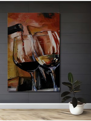 Teona Ahşap Kadehlerin Dansı Yağlı Boya Görünümlü Dekoratif Ahşap Ev,antre,salon,ofis,mutfak,yatak Odası Tablo