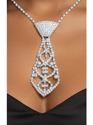 Zetconcept Zet Style “crystal Tie Mirage” Taşlı Kravat Kolye - Muhteşem Bir Hediye