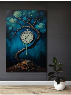Teona Ahşap Erimeyen Zaman Ağacı Sulu Boya Görünümlü Ahşap Dekoratif Ev,antre,salon,ofis,mutfak Tablo