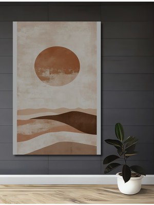 Teona Ahşap Bohem Çöl Güneş Doğal Manzara Yağlı Boya Görünümlü Ahşap Dekoratif Ev,antre,salon,ofis,mutfak Tablo