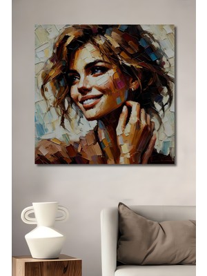 Teona Ahşap Ilham Veren Kadın Portresi Yağlı Boya Görünümlü Dekoratif Ahşap Ev,antre,salon,ofis,mutfak Tablo