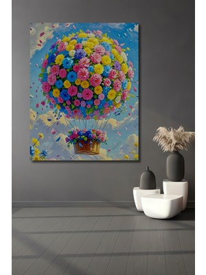 Teona Ahşap Devasa Çiçek Balonu Sulu Boya Görünümlü Ahşap Dekoratif Ev,antre,salon,ofis,mutfak,yatak Odası Tablo