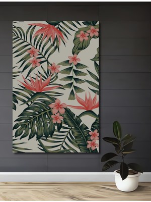 Teona Ahşap Tropikal Cennet Yaprakları ve Çiçekleri Ahşap Dekoratif Ev,antre,salon,ofis,mutfak,yatak Odası Tablo