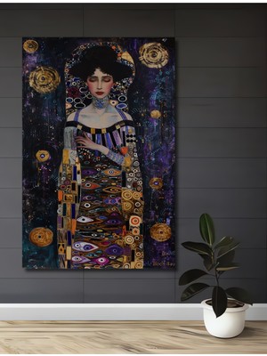 Teona Ahşap Gustav Klimt Öpücük Ev,antre,salon,ofis,mutfak Tablosu Yağlı Boya Görünümlü Ahşap Dekoratif