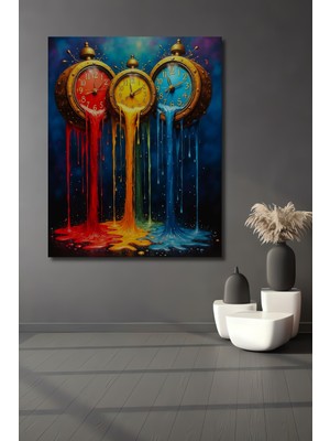 Teona Ahşap Erimez Saatler Yağlı Boya Görünümlü Ahşap Dekoratif Ev,antre,salon,ofis,mutfak,yatak Odası Tablo