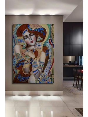 Teona Ahşap Altın Çağ Kadını Sulu Boya Görünümlü Dekoratif Ahşap Ev,antre,salon,ofis,mutfak,yatak Odası Tablo