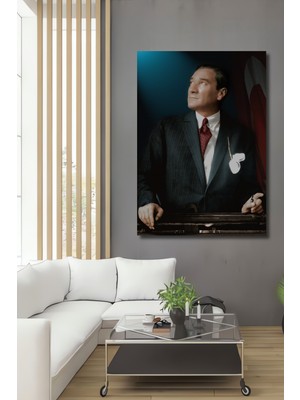 Teona Ahşap Mustafa Kemal Atatürk Yağlı Boya Görünümlü Soyut Sanat Ahşap Dekoratif Ev,antre,salon,ofis Tablo