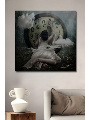 Teona Ahşap Büyülü Saat Kadın Yağlı Boya Görünümlü Dekoratif Ahşap Ev,antre,salon,ofis,mutfak,yatak Odası Tablo