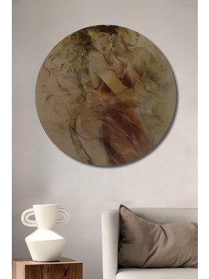 Teona Ahşap Büyülü Dans Figürleri Yağlı Boya Görünümlü Ahşap Dekoratif Tablo Yuvarlak Duvar Tablosu