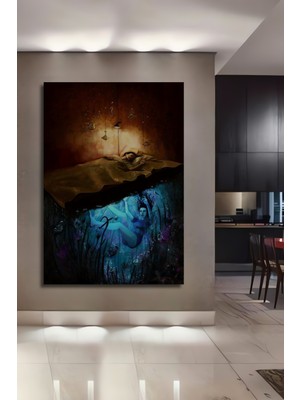 Teona Ahşap Rüya Deniz Kızı Yağlı Boya Görünümlü Ahşap Dekoratif Ev,antre,salon,ofis,mutfak,yatak Odası Tablo