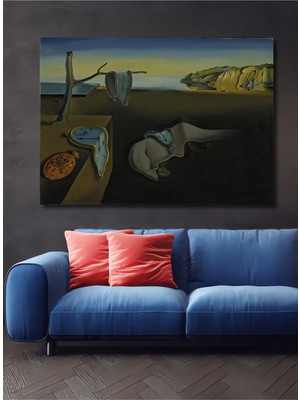 Teona Ahşap Sürrealizm Yağlı Boya Görünümlü Erimekte Olan Saatler Ahşap Dekoratif Ev,antre,salon,ofis Tablo