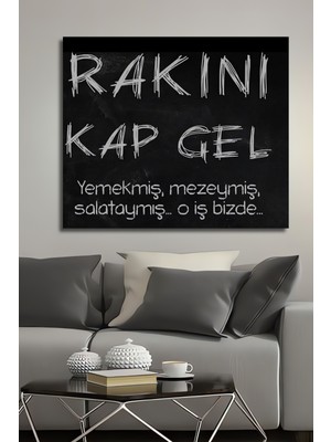 Teona Ahşap Rakini Kap Gel Yazılı Kara Kalem Görünümlü Modern Sanat Ahşap Dekoratif Ev,antre,salon,ofis Tablo