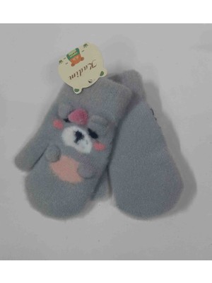 Bebek Tek Parmak Yumuşak Peluş Eldiven Ayıcık Desenli (3-5 Yaş)