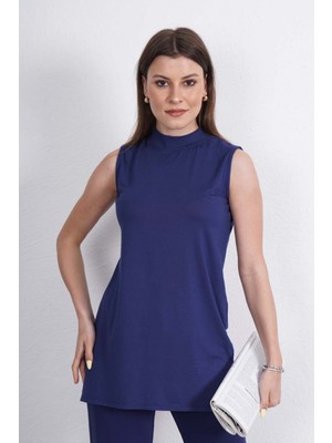 Viskon Kolsuz Tunik-Lacivert