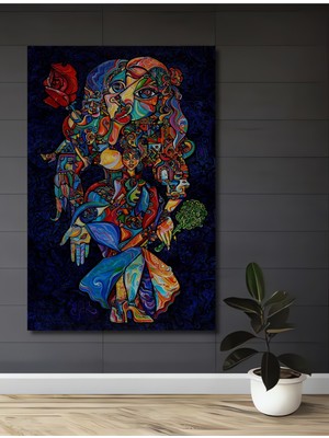 Teona Ahşap Bohem Kadın Silüeti Yağlı Boya Görünümlü Ahşap Dekoratif Ev,antre,salon,ofis,mutfak Tablo