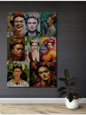 Teona Ahşap Frida Kahlo Yağlı Boya Görünümlü Modern Sanat Ahşap Ev,antre,salon,ofis,mutfak,yatak Odası Tablo