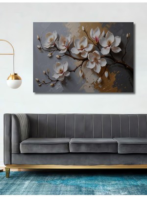 Teona Ahşap Büyülü Manolya Yağlı Boya Görünümlü Ahşap Dekoratif Ev,antre,salon,ofis,mutfak,yatak Odası Tablo