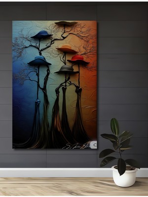Teona Ahşap Büyülü Şapka Ağacı Yağlı Boya Görünümlü Dekoratif Ahşap Ev,antre,salon,ofis,mutfak,yatak Odası Tablo