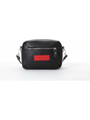 Baghashtag Siyah Minik Unisex 3 Gözlü Deri Çanta