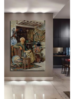 Teona Ahşap Osmanlı Bilgesi Yağlı Boya Görünümlü Ahşap Dekoratif Ev,antre,salon,ofis,mutfak,yatak Odası Tablo