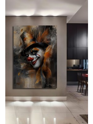 Teona Ahşap Korkunç Palyaço Yağlı Boya Görünümlü Modern Sanat Ahşap Dekoratif Ev,antre,salon,ofis,mutfak Tablo