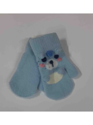 Bebek Tek Parmak Yumuşak Peluş Eldiven Ayıcık Desenli (3-5 Yaş)