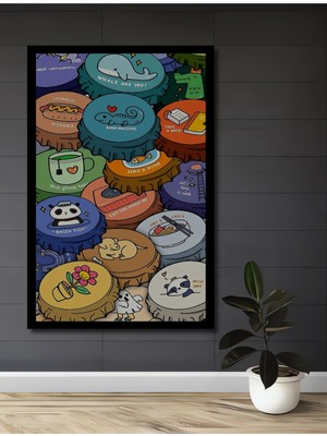 Teona Ahşap Cute Cap Koleksiyonu Yağlı Boya Görünümlü Ev,antre,salon,ofis,mutfak,yatak Odası Tablo