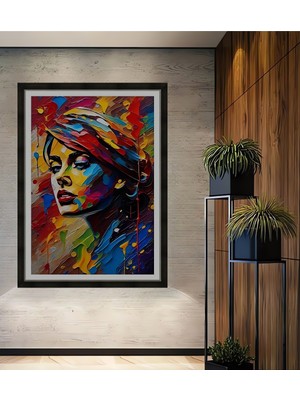 Teona Ahşap Kadın Portresi Yağlı Boya Görünümlü Dekoratif Ahşap Ev,antre,salon,ofis,mutfak,yatak Odası Tablo