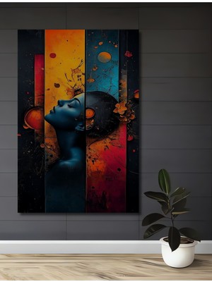 Teona Ahşap Mistik Yüz Yağlı Boya Görünümlü Ahşap Dekoratif Ev,antre,salon,ofis,mutfak,yatak Odası Tablo