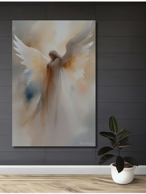 Teona Ahşap Melek Kanatları Sulu Boya Görünümlü Ahşap Dekoratif Ev,antre,salon,ofis,mutfak,yatak Odası Tablo
