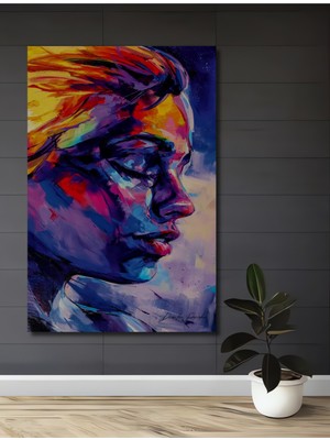 Teona Ahşap Modern Kadın Portresi Yağlı Boya Görünümlü Ahşap Dekoratif Ev,antre,salon,ofis,mutfak Tablo