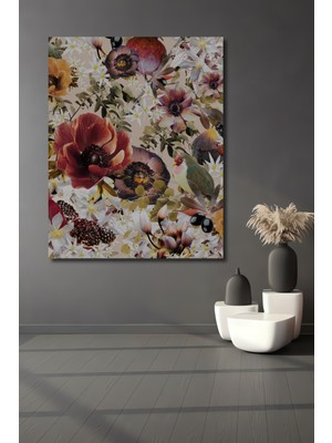 Teona Ahşap El Yapımı Koyu Botanik Baskı Ahşap Dekoratif Ev,antre,salon,ofis,mutfak,yatak Odası Tablo