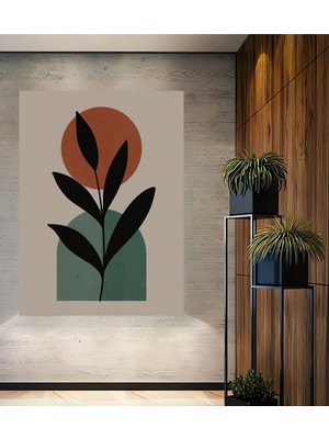 Teona Ahşap Soyut Yaprak ve Güneş Desenli Ahşap Dekoratif Ev,antre,salon,ofis,mutfak,yatak Odası Tablo