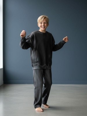 Zekids Erkek Çocuk Pamuklu Batik Desenli Tasarım Eşofman Takımı