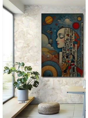 Teona Ahşap Soyut Düşler Evreni Yağlı Boya Görünümlü Ahşap Ev,antre,salon,ofis,mutfak,yatak Odası Tablo