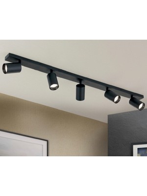 Mylights 120 cm Modern Plofonyer Beşli LED Spot Tavan Avize Tasarruflu LED Ampul Kafe Mutfak Koridor