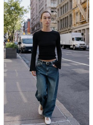 Butik Kadın Ispanyol Kol Basic Bluz – Uzun Kollu Slim Fit Günlük Bluz