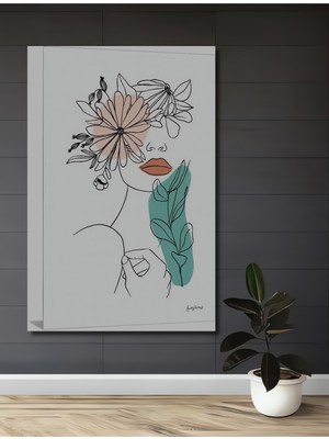 Teona Ahşap Bohem Çiçekli Kadın Portresi Yağlı Boya Görünümlü Dekoratif Ahşap Ev,antre,salon,ofis,mutfak Tablo