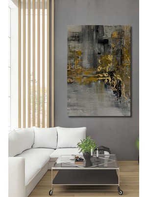 Teona Ahşap Altın Işıltılı Soyut Dokulu Ahşap Dekoratif Ev,antre,salon,ofis,mutfak,yatak Odası Tablo