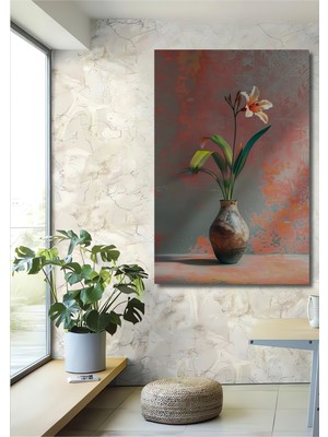 Teona Ahşap Zarif Orkide Yağlı Boya Görünümlü Dekoratif Ahşap Ev,antre,salon,ofis,mutfak,yatak Odası Tablo