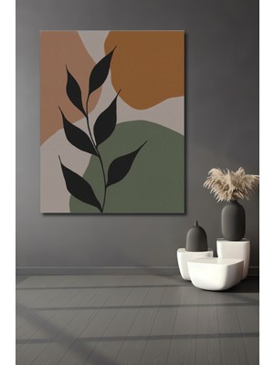 Teona Ahşap Modern Soyut Yaprak Desenli Yağlı Boya Görünümlü Ahşap Dekoratif Ev,antre,salon,ofis,mutfak Tablo