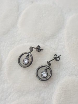 Canka Rutenyum Kaplama Gümüş Küpe